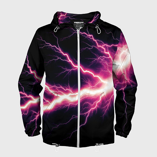 Мужская ветровка Lightning pink / 3D-Белый – фото 1