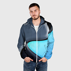 Ветровка с капюшоном мужская Разноцветный, цвет: 3D-белый — фото 2