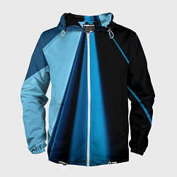 Ветровка с капюшоном мужская Black blue, цвет: 3D-белый