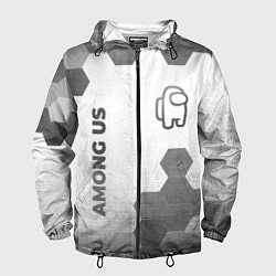 Ветровка с капюшоном мужская Among Us - white gradient вертикально, цвет: 3D-черный