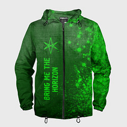 Ветровка с капюшоном мужская Bring Me the Horizon - green gradient по-вертикали, цвет: 3D-черный