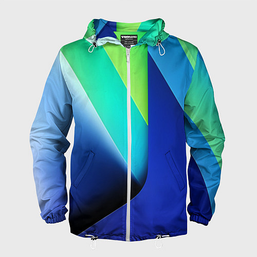 Мужская ветровка Color blue green / 3D-Белый – фото 1