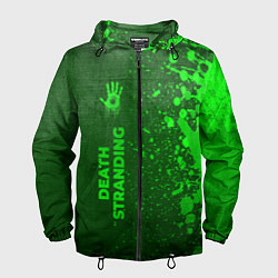 Ветровка с капюшоном мужская Death Stranding - green gradient по-вертикали, цвет: 3D-черный