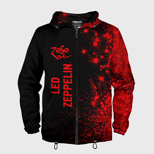 Мужская ветровка Led Zeppelin - red gradient по-вертикали / 3D-Черный – фото 1