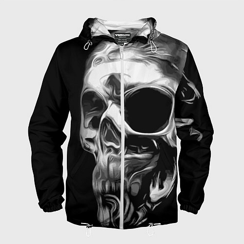 Мужская ветровка Стилизованный череп / 3D-Белый – фото 1