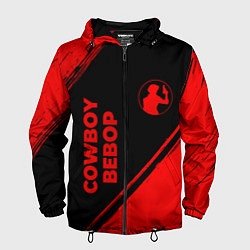 Ветровка с капюшоном мужская Cowboy Bebop - red gradient вертикально, цвет: 3D-черный