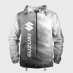 Ветровка с капюшоном мужская Suzuki - grey gradient по-вертикали, цвет: 3D-черный
