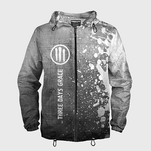 Мужская ветровка Three Days Grace - grey gradient по-вертикали / 3D-Черный – фото 1