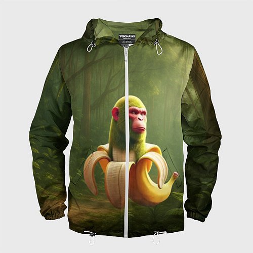 Мужская ветровка Шимпанзини бананини ии мем / 3D-Белый – фото 1