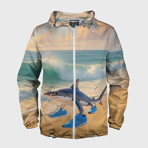 Мужская ветровка Тралалеро тралала мем / 3D-Белый – фото 1