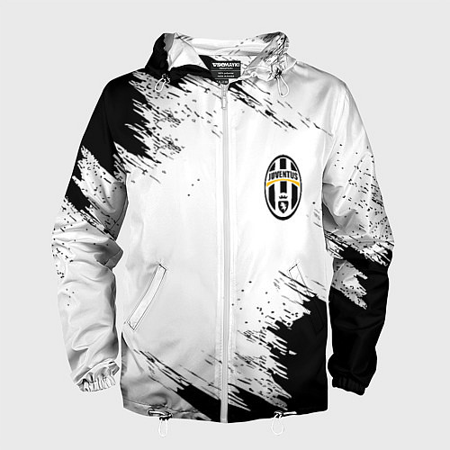 Мужская ветровка Juventus штрихи красок / 3D-Белый – фото 1