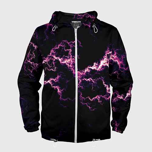 Мужская ветровка Lightning pink glow / 3D-Белый – фото 1
