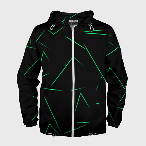 Мужская ветровка Color light green line / 3D-Белый – фото 1