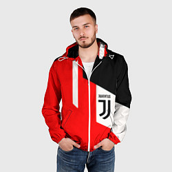 Ветровка с капюшоном мужская Juventus sport geometry, цвет: 3D-белый — фото 2