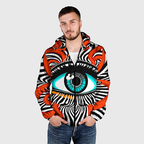Мужская ветровка Глаз / 3D-Черный – фото 3