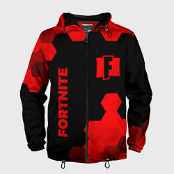 Ветровка с капюшоном мужская Fortnite - red gradient вертикально, цвет: 3D-черный