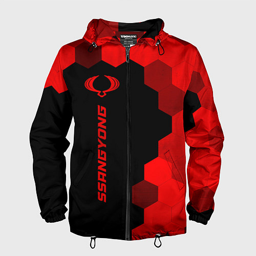 Мужская ветровка SsangYong - red gradient по-вертикали / 3D-Черный – фото 1