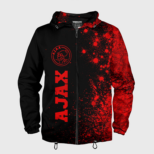 Мужская ветровка Ajax - red gradient по-вертикали / 3D-Черный – фото 1