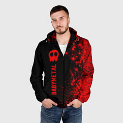 Ветровка с капюшоном мужская Babymetal - red gradient по-вертикали, цвет: 3D-черный — фото 2