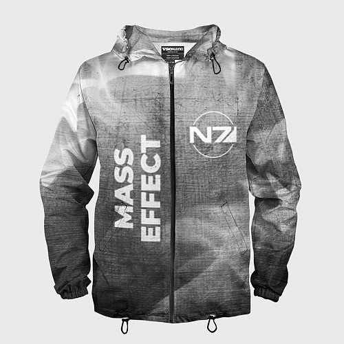 Мужская ветровка Mass Effect - grey gradient вертикально / 3D-Черный – фото 1