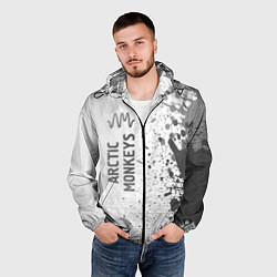 Ветровка с капюшоном мужская Arctic Monkeys - white gradient по-вертикали, цвет: 3D-черный — фото 2