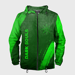 Ветровка с капюшоном мужская Dark Souls - green gradient вертикально, цвет: 3D-черный