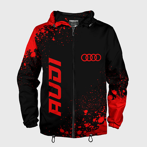 Мужская ветровка Audi - red gradient вертикально / 3D-Черный – фото 1