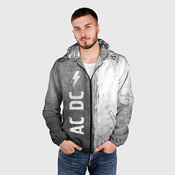 Ветровка с капюшоном мужская AC DC - grey gradient по-вертикали, цвет: 3D-черный — фото 2
