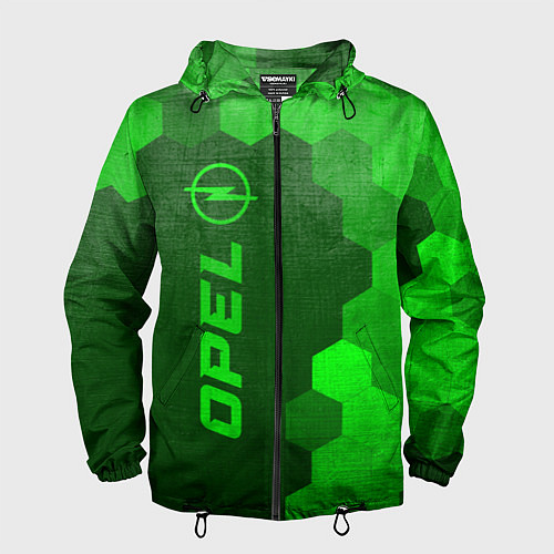 Мужская ветровка Opel - green gradient по-вертикали / 3D-Черный – фото 1