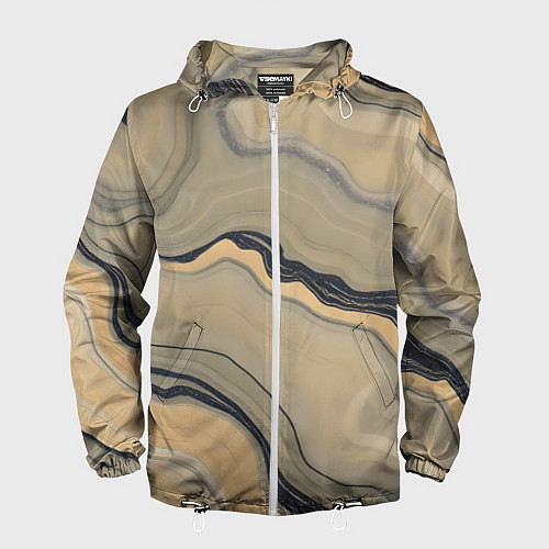 Мужская ветровка Песочный мрамор / 3D-Белый – фото 1