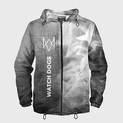 Мужская ветровка Watch Dogs - grey gradient по-вертикали / 3D-Черный – фото 1