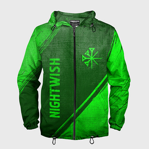 Мужская ветровка Nightwish - green gradient вертикально / 3D-Черный – фото 1
