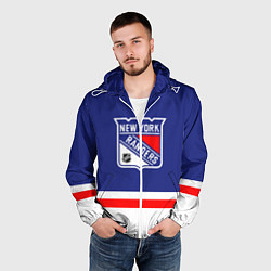 Ветровка с капюшоном мужская Нью Йорк Рейнджерс хоккей, цвет: 3D-белый — фото 2