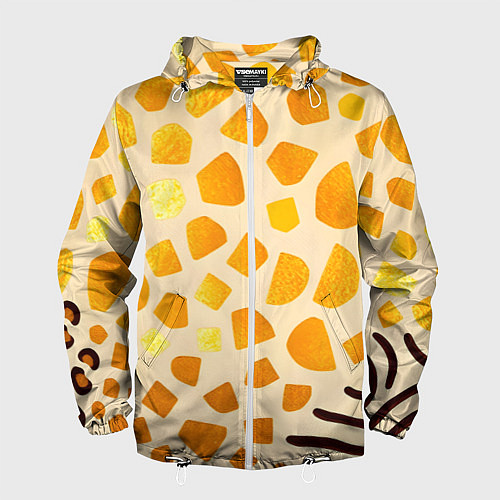 Мужская ветровка Золотистые пятна жирафа / 3D-Белый – фото 1