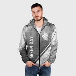 Ветровка с капюшоном мужская Green Day - grey gradient вертикально, цвет: 3D-черный — фото 2