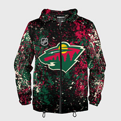 Ветровка с капюшоном мужская Minnesota Wild NHL black, цвет: 3D-черный