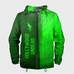 Ветровка с капюшоном мужская Hollywood Undead - green gradient по-вертикали, цвет: 3D-черный