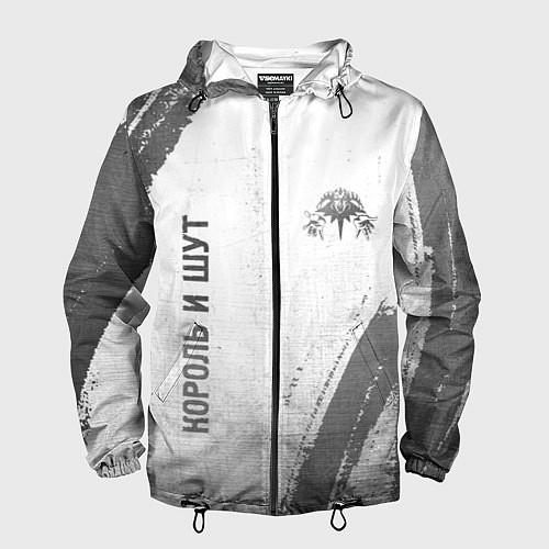 Мужская ветровка Король и Шут - white gradient вертикально / 3D-Черный – фото 1