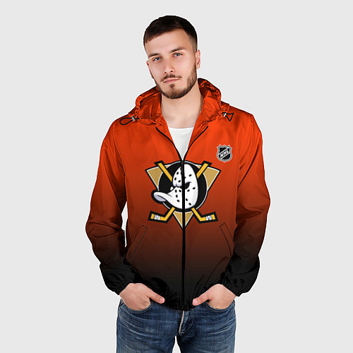 Мужская ветровка Анахайм Дакс - оранжевый градиент / 3D-Черный – фото 3