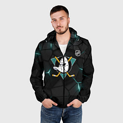 Ветровка с капюшоном мужская Анахайм Дакс - плиты с подсветкой, цвет: 3D-черный — фото 2