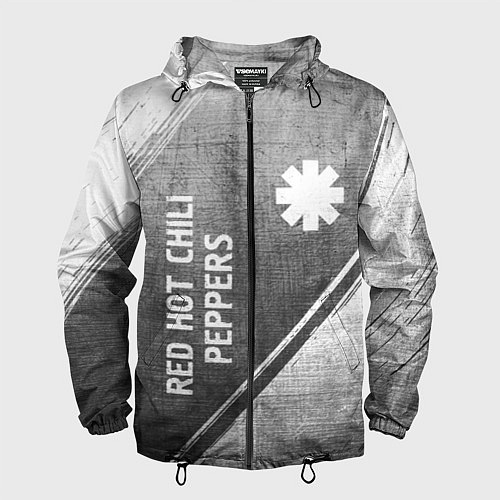 Мужская ветровка Red Hot Chili Peppers - grey gradient вертикально / 3D-Черный – фото 1