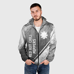 Ветровка с капюшоном мужская Red Hot Chili Peppers - grey gradient вертикально, цвет: 3D-черный — фото 2