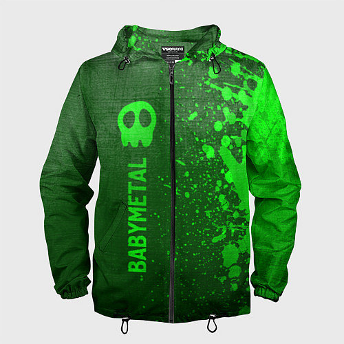 Мужская ветровка Babymetal - green gradient по-вертикали / 3D-Черный – фото 1