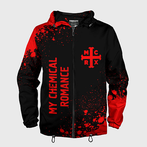 Мужская ветровка My Chemical Romance - red gradient вертикально / 3D-Черный – фото 1