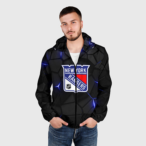 Мужская ветровка Нью Йорк Рейнджерс - НХЛ хоккей / 3D-Черный – фото 3