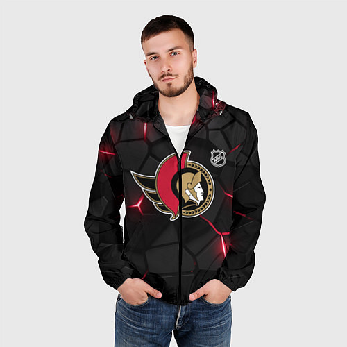 Мужская ветровка Оттава Сенаторз - НХЛ хоккей / 3D-Черный – фото 3