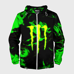Мужская ветровка Monster energy кислотное лого огонь