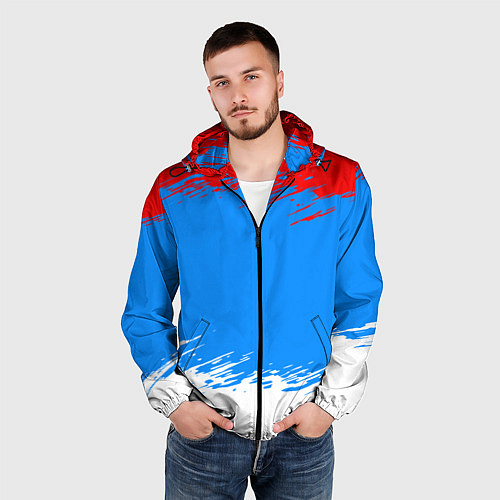 Мужская ветровка Патриот - флаг / 3D-Черный – фото 3
