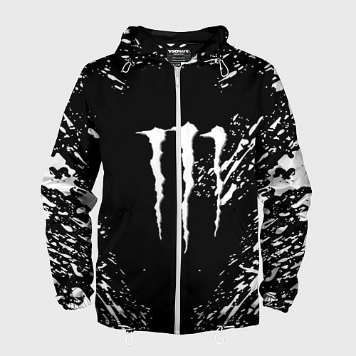 Мужская ветровка Monster energy white splash / 3D-Белый – фото 1
