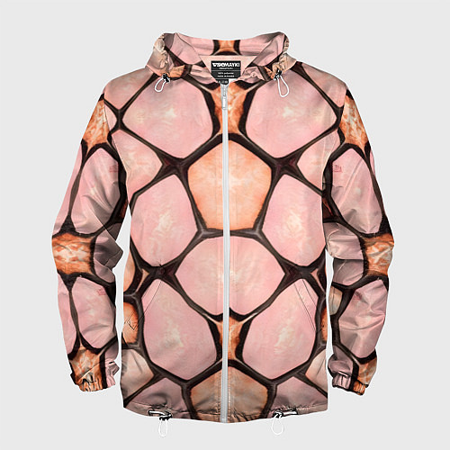 Мужская ветровка Розовые пятна жирафа / 3D-Белый – фото 1